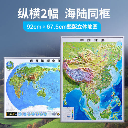 竖版中国+横版世界地图