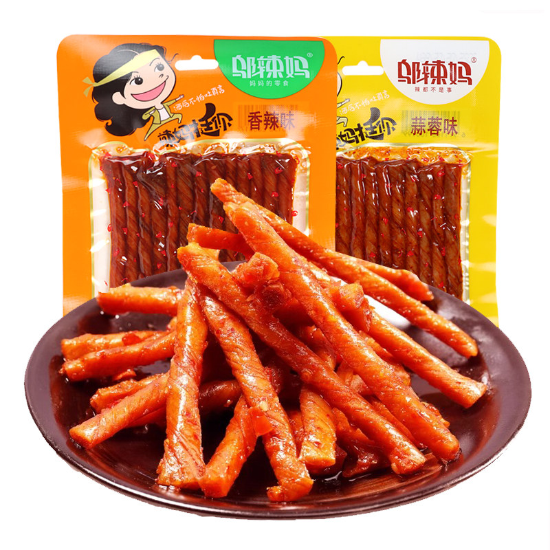 湖南邬辣妈辣条酒鬼豆筋70g 麻辣豆卷蒜蓉追剧休闲零食特产小吃条