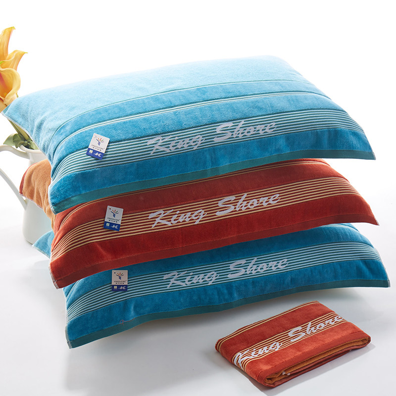 金号枕巾纯棉单人床上用品 舒适棉布柔软透气枕巾