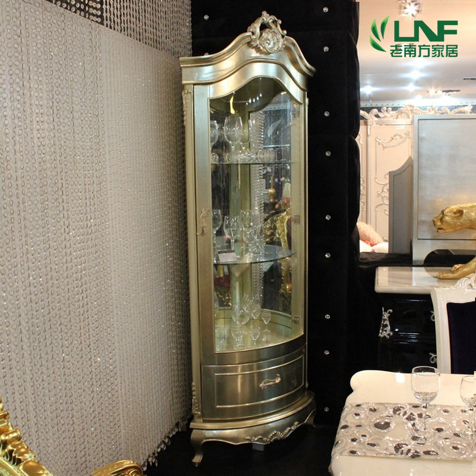 新古典后现代角柜储物柜欧式展示柜白色玻璃酒柜特价实木酒柜