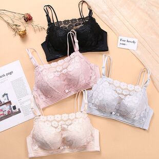 少女士6cm加厚款无钢圈聚拢文胸罩小胸8cm超厚美背防走光抹胸内衣