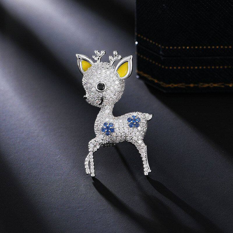 可爱奢华高级动物小鹿礼物服装梅花鹿胸针配饰针圣诞节女卡通胸花