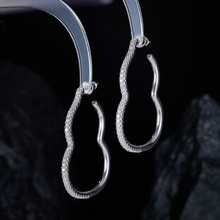 银针国风s925利宇气质镂空高级感小众葫芦耳钉冷淡耳环风锆石轻奢