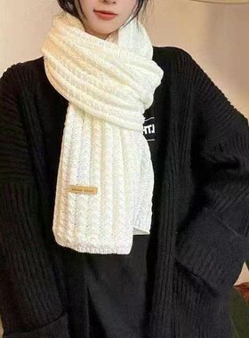 【复古绿色格子纹围巾女士秋冬季百搭个性高级感保暖披肩围脖韩系