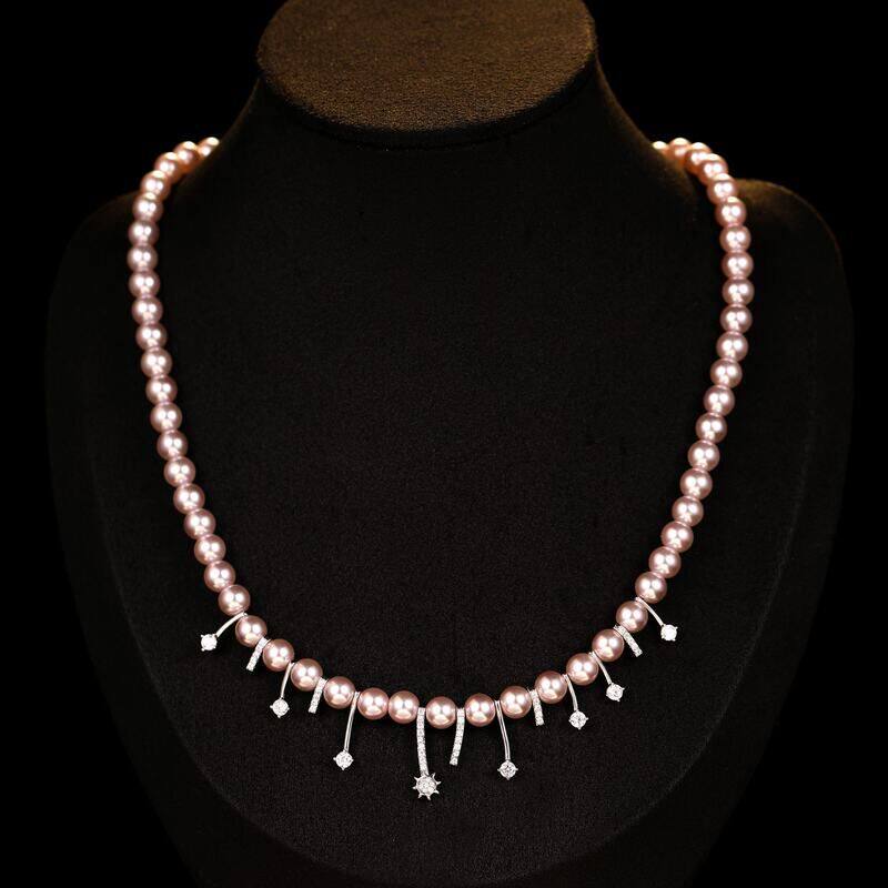 时尚法式五角星高级感流星款链大气珠宝锁骨星星礼物配饰珍珠项链