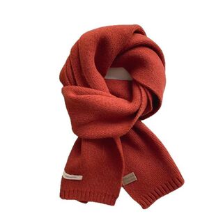 Marakaro红色羊毛围巾2025秋冬季氛围感针织100%羊绒围脖跨境专供