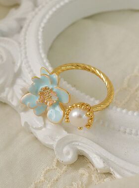 浅礼物花朵vintage中古宝石花蕊