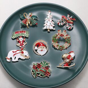 树新年礼物韩日装饰饰品可爱麋鹿圣诞节毛衣卡通别针学生胸花胸针