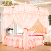 蚊帐家用2021新款 三开门不锈钢支架方顶宫廷落地1.5 1.8m米双人床