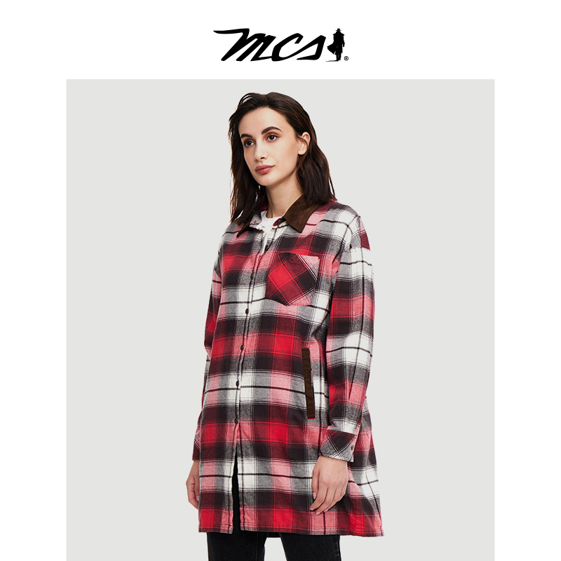 专柜正品MCS休闲纯棉长袖衬衣