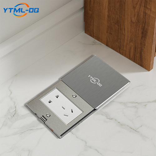 YTML-DQ地插座86型推拉式不锈钢