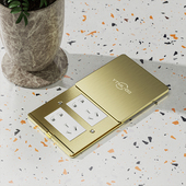 十孔地面插座盒隐藏式 地插滑盖式 DQ地插全铜防水五孔平推式 YTML