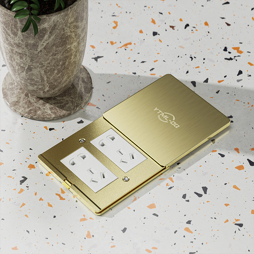 YTML-DQ地插全铜防水五孔平推式