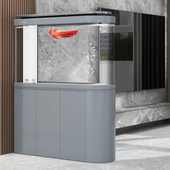 闽江子弹头鱼缸隔断屏风客厅家用现代轻奢风水族箱大型底滤鱼缸