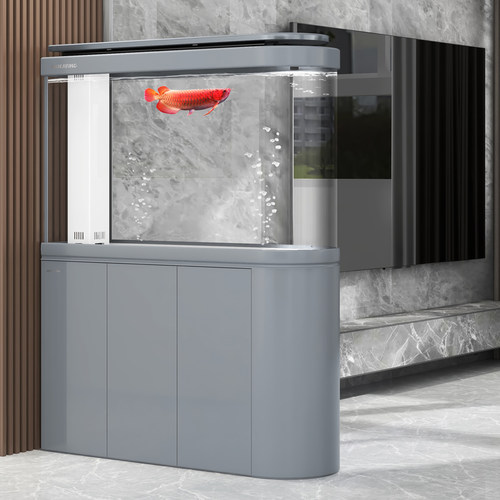 闽江水族现代轻奢子弹头屏风鱼缸