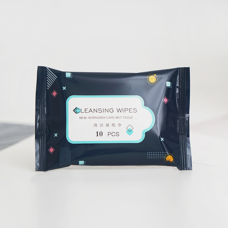 10片装湿巾婴儿抽取便携小包湿纸巾十片一次性湿巾英文TISSUEwipe