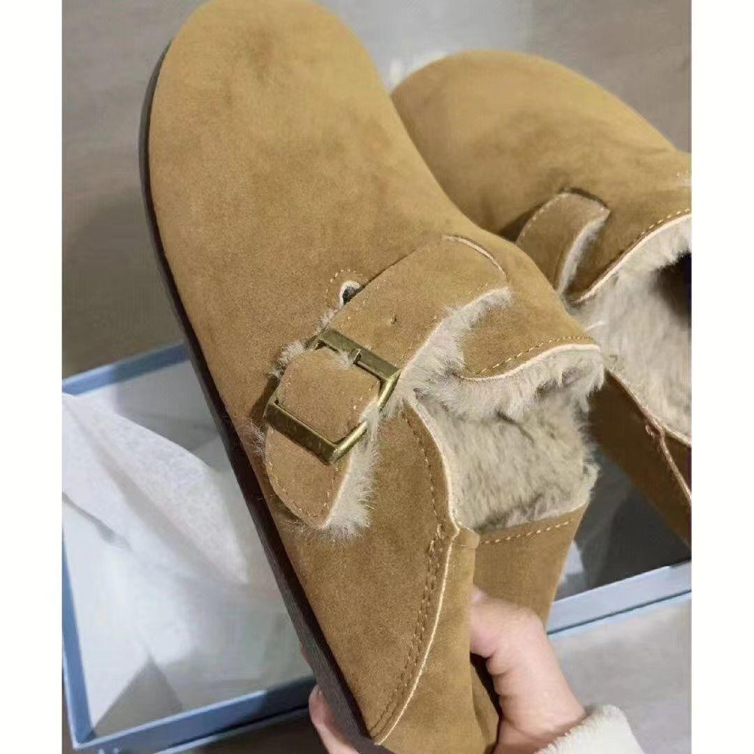 保暖2024秋冬新款加绒复古勃肯鞋