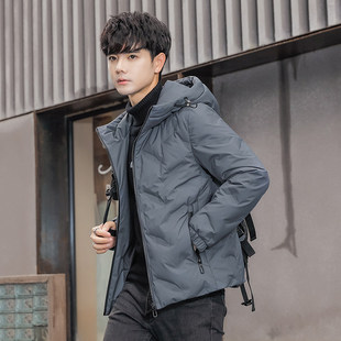 小码男装XS155矮小个子S号轻薄白鸭绒羽绒服帅气连帽休闲保暖外套