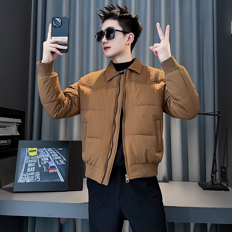 XS小码男装潮流翻领加厚棉衣