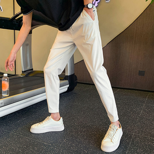 薄款 纯色修身 白色裤 休闲裤 子九分 27码 男夏季 26码 矮个子小码 小脚裤
