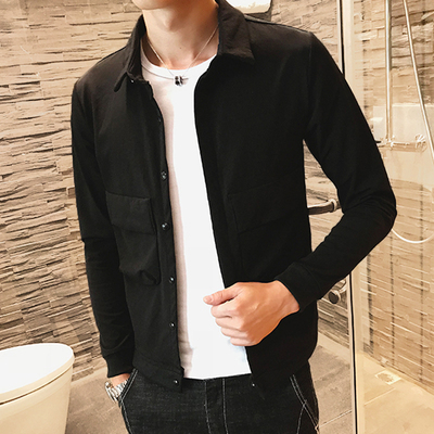 小码男装瘦人纯色矮个子紧身夹克