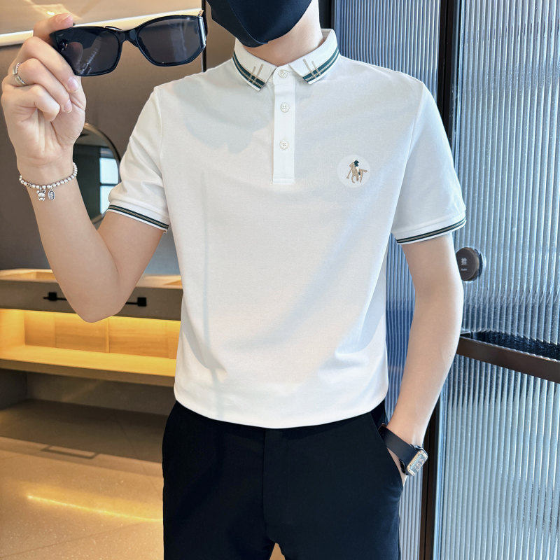 夏季小码男修身刺绣POLO衫
