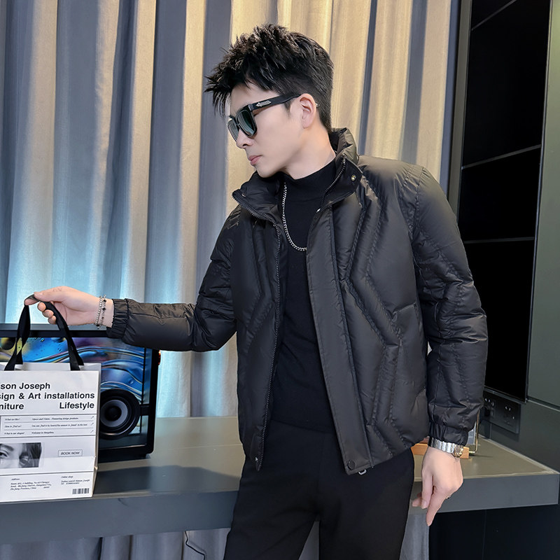 冬季小个子修身立领加厚棉衣男