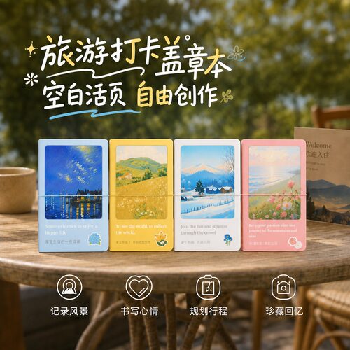 旅游空白盖章本高颜值活页本