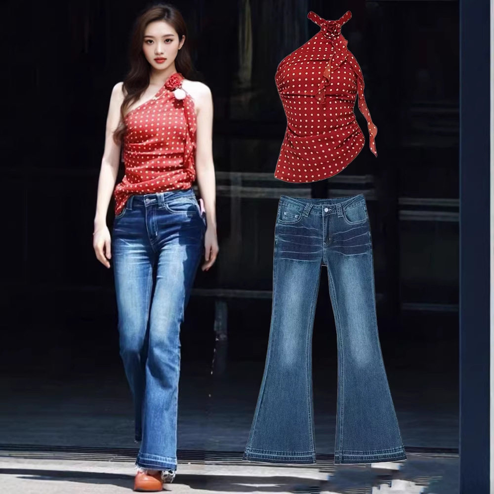现货孟子义同款红色波点复古挂脖背心女夏季外穿显瘦辣妹无袖上衣