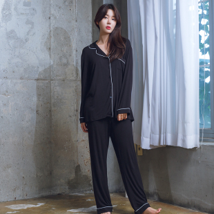 莫代尔长袖 休闲2021年新款 开衫 大码 家居服冬 套装 睡衣女春秋季