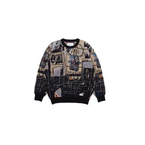 WACKO MARIA x BASQUIAT 巴斯奎特 艺术家系列 套头针织衫 毛衣
