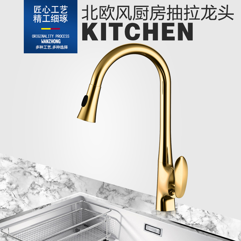 北欧风抖音伸缩网红厨房水龙头