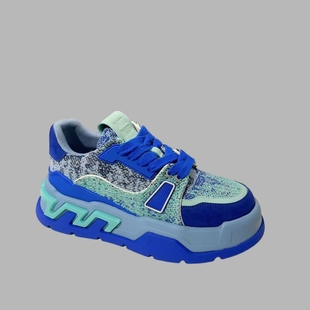 编织拼接街头潮流百搭休闲板鞋 厚底增高鞋 机甲风2025新款 欧货男鞋