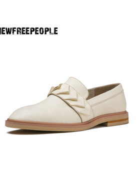 小众设计几何元素四季款真皮小白鞋乐福鞋英伦风折纸单鞋德比鞋