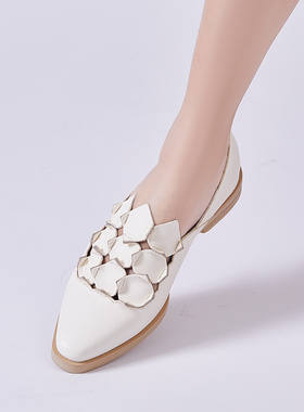 断码清仓259包邮原创设计魔方系列真皮镂空平底单鞋时尚百搭女鞋