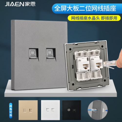 家恩暗装86型七类万兆双电脑