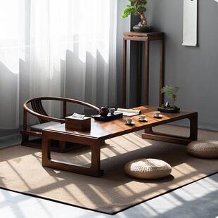 新中式全实木茶桌椅组合日式榻榻米茶几阳台飘窗矮桌民宿席地炕桌