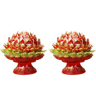 【聚福旺】莲花糖塔佛前供酥糖供奉观音佛前七彩莲花灯拜佛糖塔
