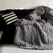 饰毯沙发搭毯床尾毯色粗毛线 泽兮 手工编织毯子装 线北欧拍照盖毯