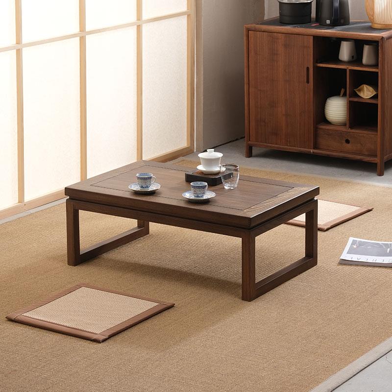 老榆木榻榻米茶几实木飘窗桌阳台小茶桌日式禅意地台小矮桌炕桌子