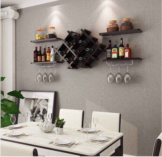 简约新款铮舍酒架壁挂家用倒挂墙上创意置物架餐厅红酒杯架酒柜