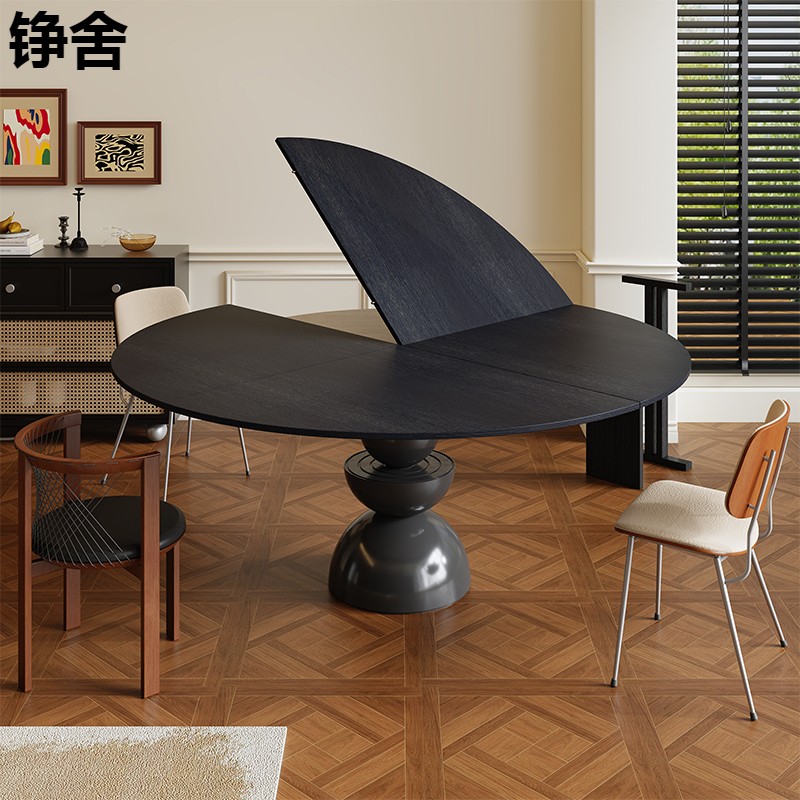 烟熏黑4分折叠圆桌面板家用麻将桌餐桌加大台面带转盘10人