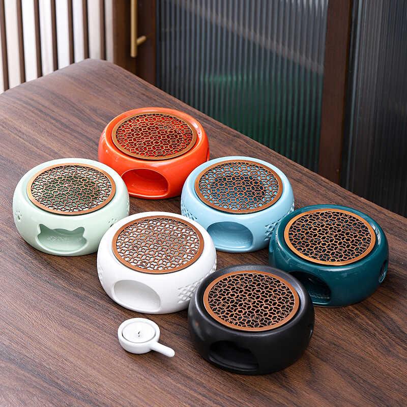 合金垫温茶炉餐厅酒店家用陶瓷底座中式蜡烛加热保温玻璃水果花茶