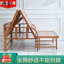 可折叠床竹床单人床沙发床两用实木竹子凉床双人午休午睡家用简易