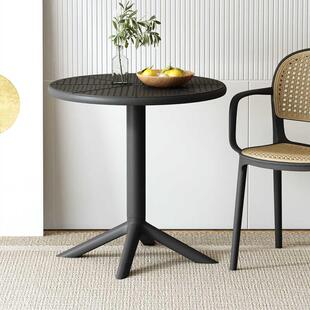 塑料小圆桌子简约休闲会客洽谈桌阳台桌椅组合奶茶茶品4s店商用桌