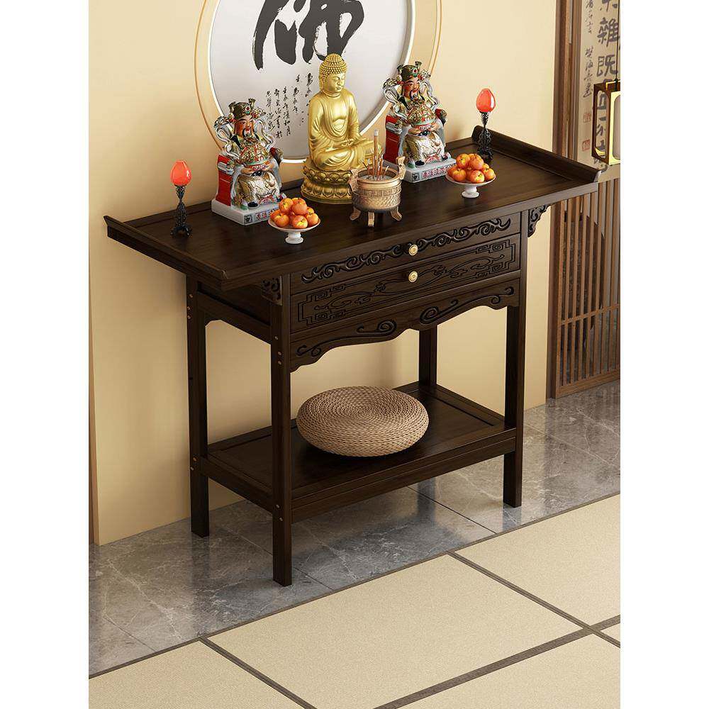 新中国风家居桌佛桌观音佛龛柜中殿贡品桌财神形香盒财神龛条盒