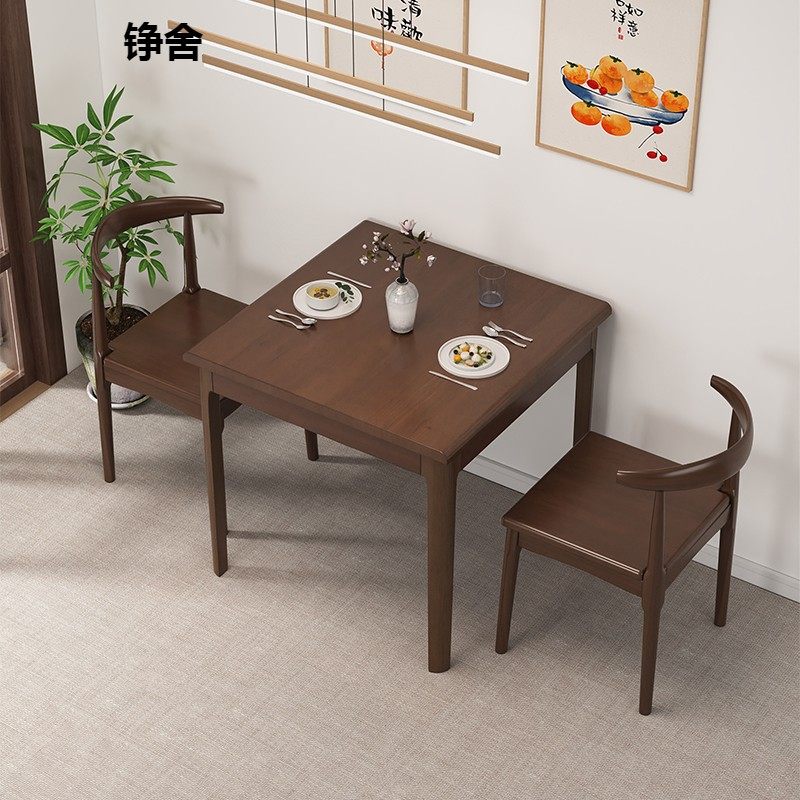 实木小方桌原木餐桌八仙桌正方形新中式吃饭桌子家用小户型桌椅_虎窝淘