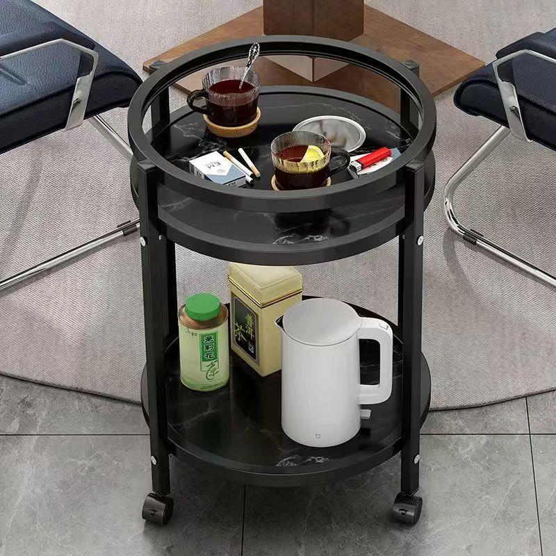麻将机茶几双层棋牌室专用烟缸茶水架麻将馆桌边几家用圆形置物架图片