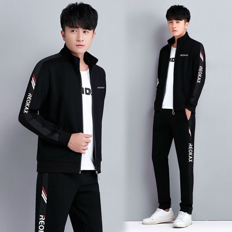 薄款2026年春秋男士运动服跑步休闲跑步三件套中年大码帅气套装潮