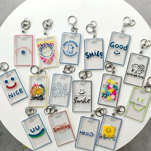 二送一ins可爱卡通简约透明卡套学生校园卡饭卡门禁卡钥匙扣证件